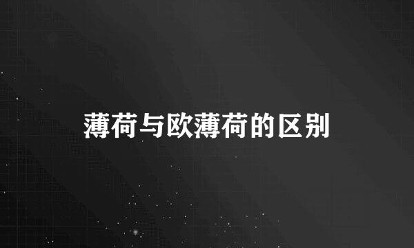 薄荷与欧薄荷的区别