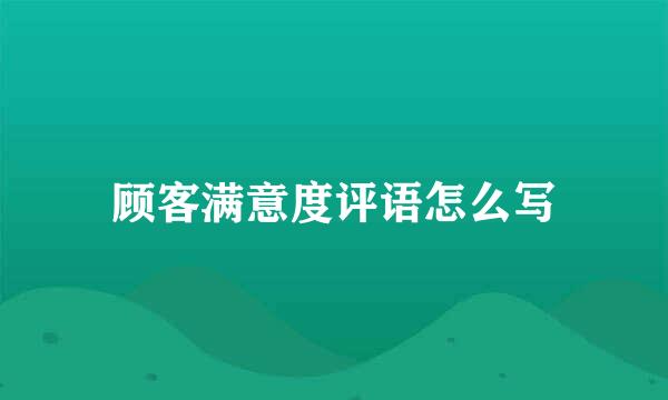 顾客满意度评语怎么写