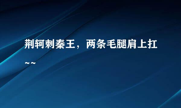 荆轲刺秦王，两条毛腿肩上扛~~
