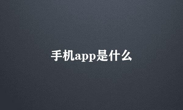 手机app是什么