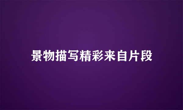 景物描写精彩来自片段
