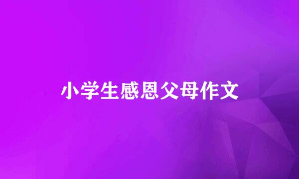 小学生感恩父母作文