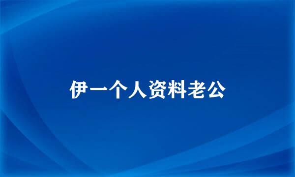 伊一个人资料老公