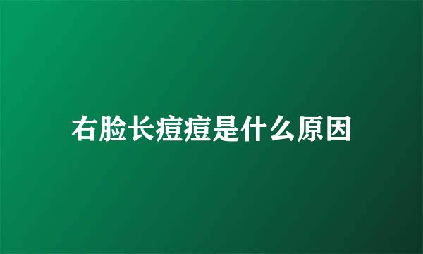 右脸长痘痘是什么原因