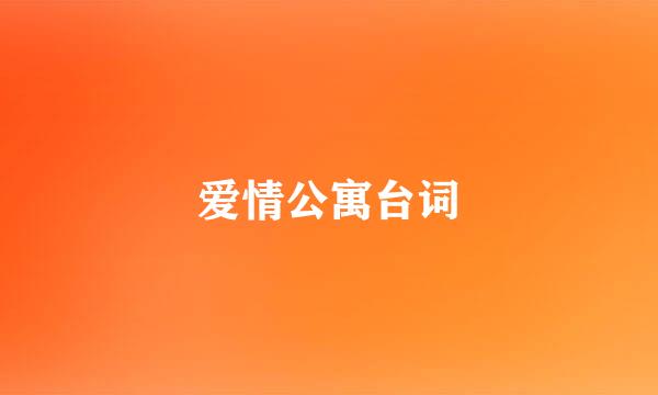 爱情公寓台词