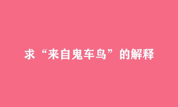 求“来自鬼车鸟”的解释