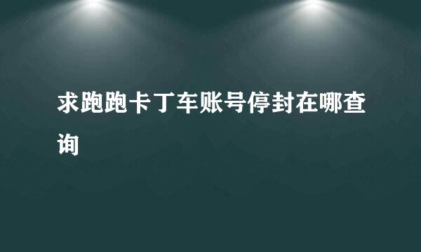 求跑跑卡丁车账号停封在哪查询