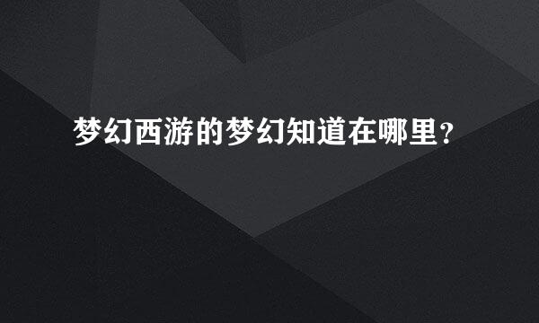 梦幻西游的梦幻知道在哪里？