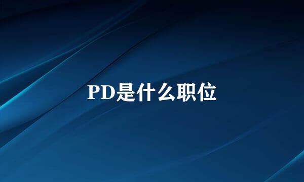 PD是什么职位