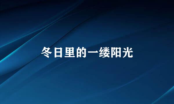 冬日里的一缕阳光