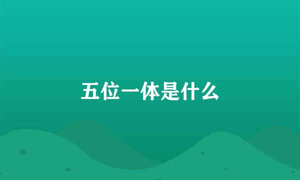五位一体是什么