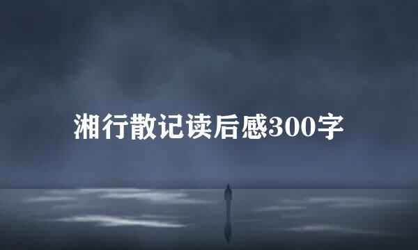 湘行散记读后感300字