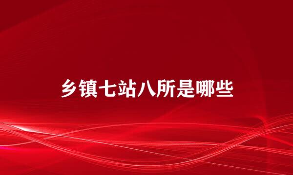 乡镇七站八所是哪些