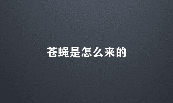 苍蝇是怎么来的