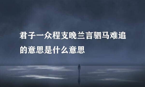 君子一众程支晚兰言驷马难追的意思是什么意思