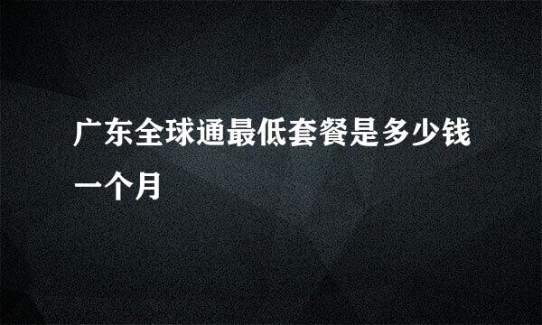 广东全球通最低套餐是多少钱一个月