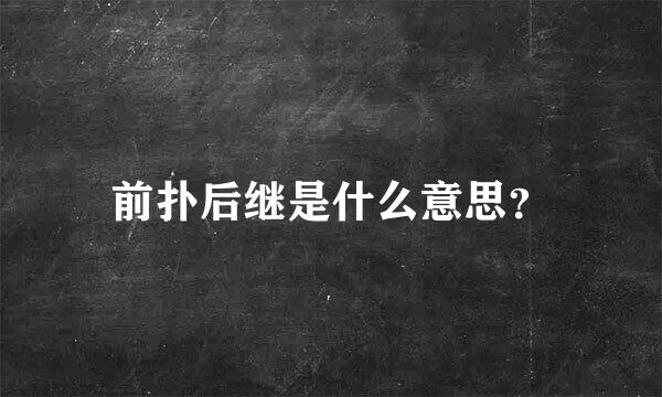 前扑后继是什么意思？