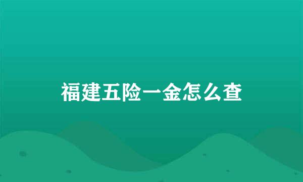 福建五险一金怎么查