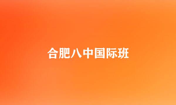 合肥八中国际班