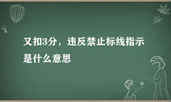 又扣3分，违反禁止标线指示是什么意思