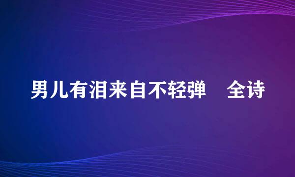 男儿有泪来自不轻弹 全诗