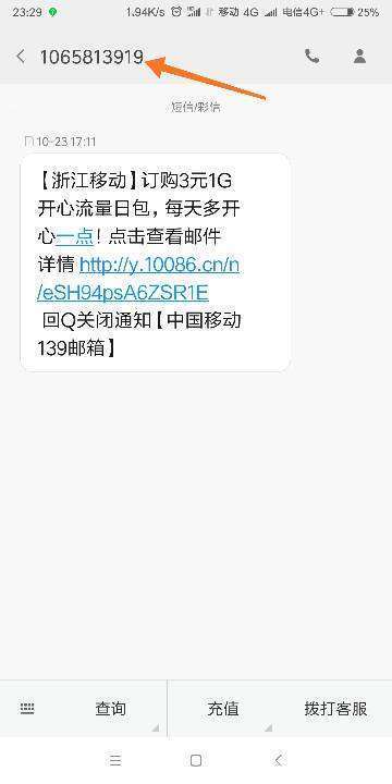 1来自065813919是移动里的电话吗