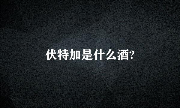 伏特加是什么酒?