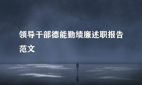 领导干部德能勤绩廉述职报告范文