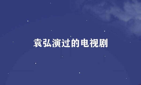 袁弘演过的电视剧