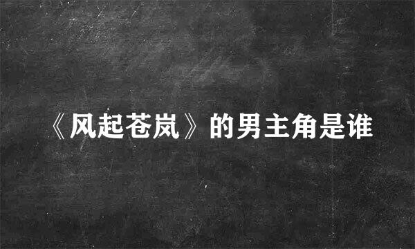 《风起苍岚》的男主角是谁