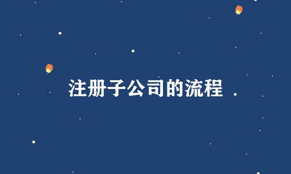 注册子公司的流程