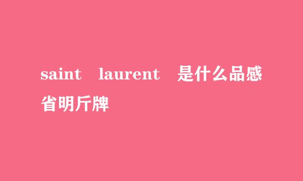 saint laurent 是什么品感省明斤牌
