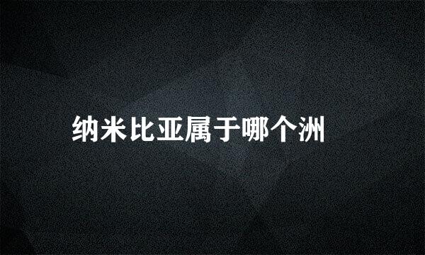 纳米比亚属于哪个洲﹖