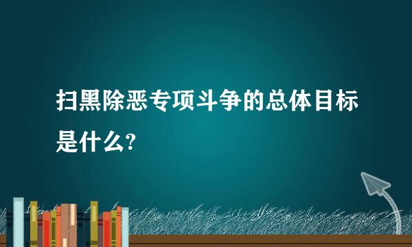 扫黑除恶专项斗争的总体目标是什么?