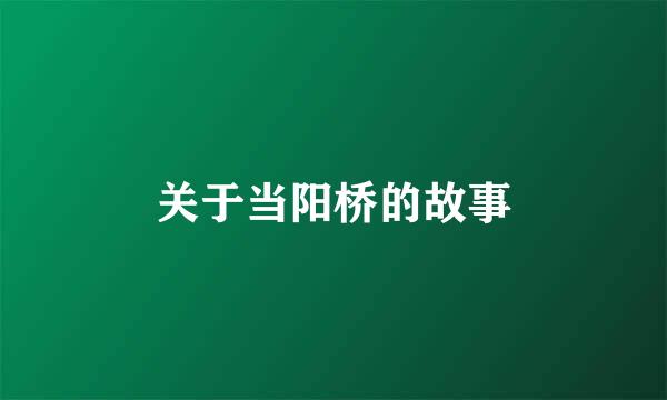 关于当阳桥的故事