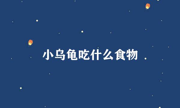 小乌龟吃什么食物