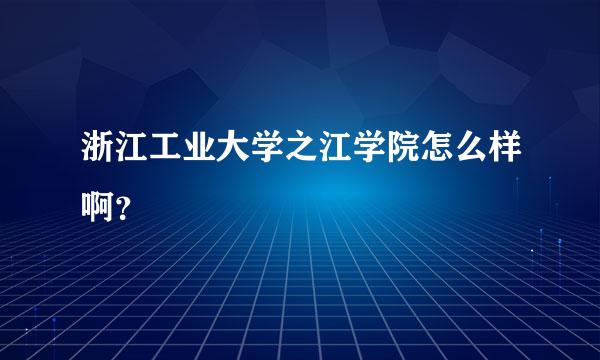 浙江工业大学之江学院怎么样啊？