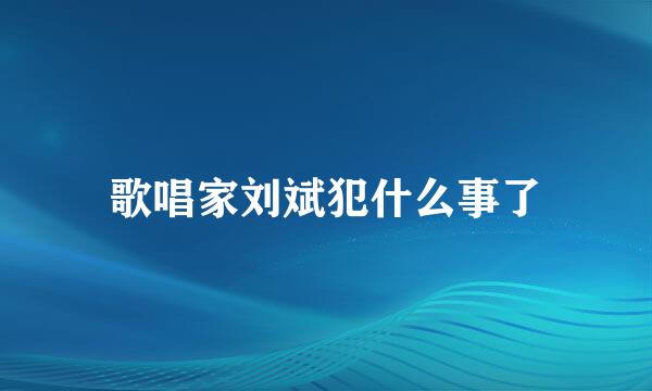 歌唱家刘斌犯什么事了