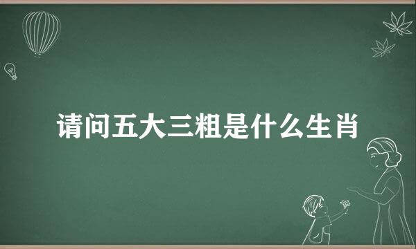 请问五大三粗是什么生肖