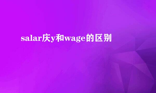 salar庆y和wage的区别