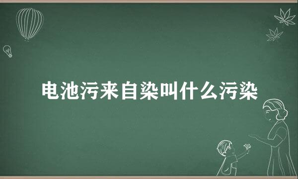 电池污来自染叫什么污染