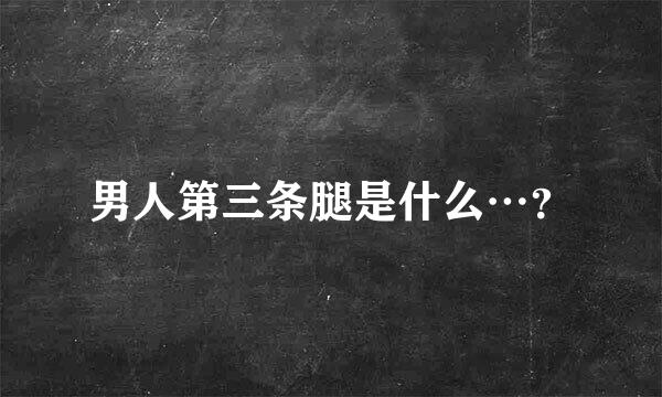 男人第三条腿是什么…？
