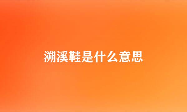 溯溪鞋是什么意思