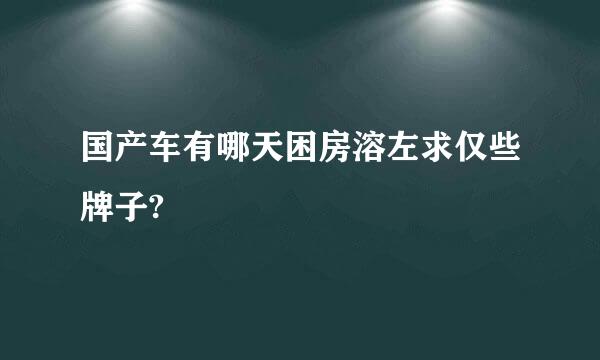 国产车有哪天困房溶左求仅些牌子?