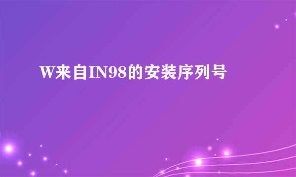 W来自IN98的安装序列号