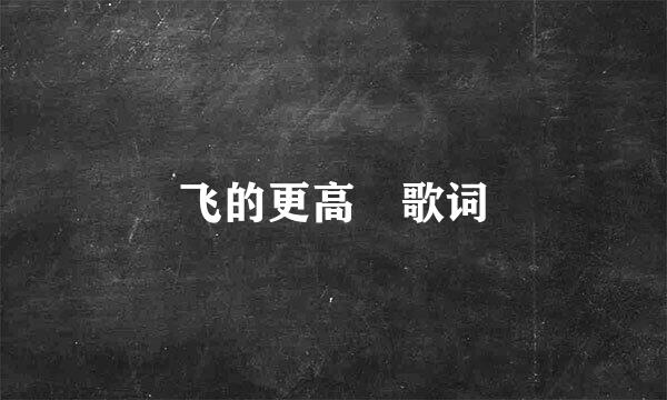 飞的更高 歌词