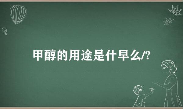 甲醇的用途是什早么/?