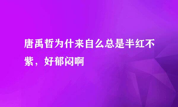 唐禹哲为什来自么总是半红不紫，好郁闷啊