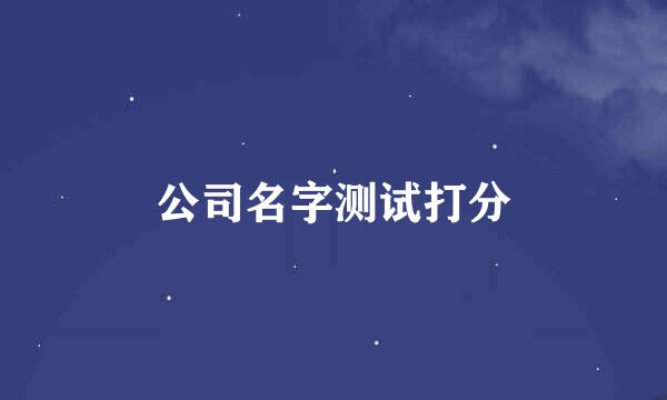 公司名字测试打分