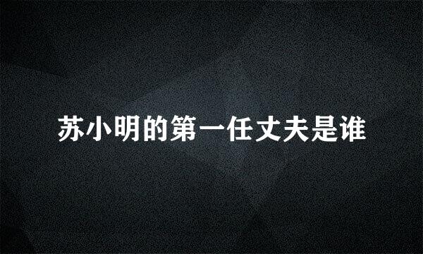 苏小明的第一任丈夫是谁